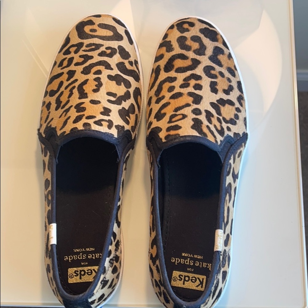 Kate Spade ♠️ x Keds calf hair slip on sneakers